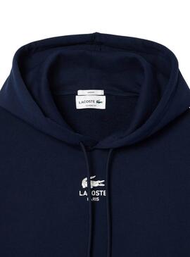 Sweat Lacoste Paris Hood Bleu Marine pour femmes et hommes