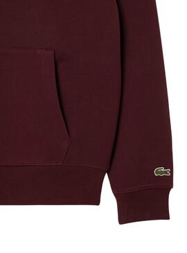 Sweatshirt Paris Lacoste bordeaux pour homme et femme