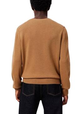 Pull Lacoste Tricot camel pour homme