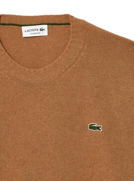 Pull Lacoste Tricot camel pour homme