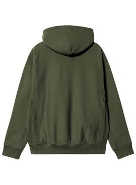 Sweat à Capuche Carhartt Hooded American Script Vert pour homme