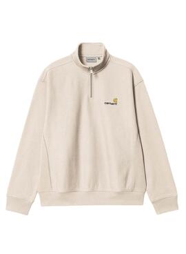 Sweat à demi-zip Carhartt beige pour homme