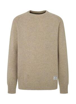 Pull Pepe Jeans Cred beige pour homme