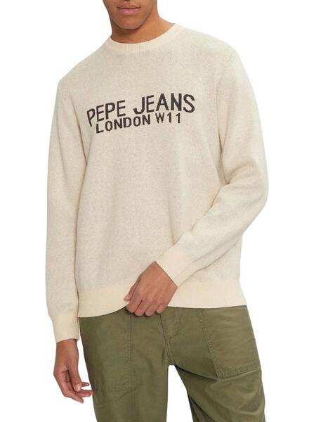 Pull Pepe Jeans Cardin beige pour homme