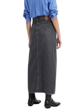 Jupe Levis Midi Denim Gris pour femme