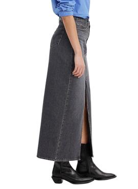 Jupe Levis Midi Denim Gris pour femme