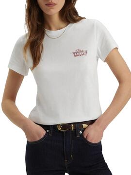 T-Shirt Levis The Perfect Tee Floral Blanc pour femme