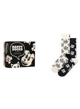 Chaussettes Happy Socks Pets Noir et Blanc pour femme et homme