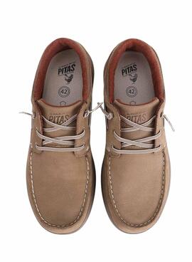 Chaussures Bateau Walkin Pitas Java Beige pour homme