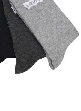 Pack de 3 Chaussettes Levis Regular Batwing Logo Gris pour hommes