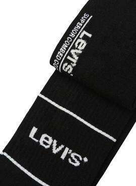 Pack de 2 Chaussettes Levis Logo Sport Noir pour hommes et femmes