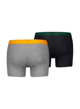 Pack de 2 Boxers Levis Basic Uni Gris et Noir pour hommes