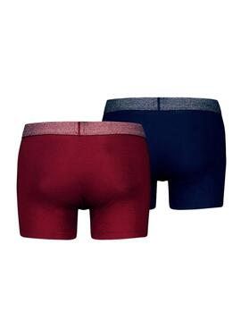 Pack de 2 Boxers Levis Melange Marine et Bordeaux pour hommes