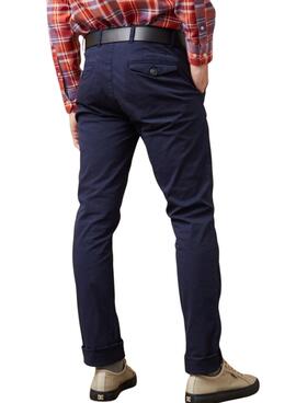 Pantalon chino Altonadock Marine avec plis pour homme