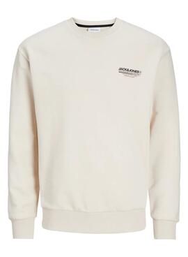 Sweat Jack and Jones Olive Beige pour hommes