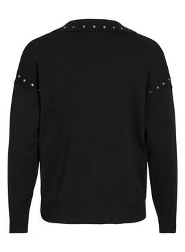 Pull Vila Vizer Clouté Noir pour femme