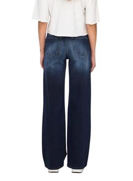 Jean Only Madison Blush Wide Leg Bleu Foncé pour femme