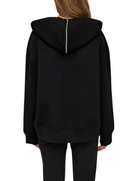 Sweat Only Tanvi Oversize avec fermeture éclair Noir pour femme