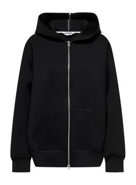 Sweat Only Tanvi Oversize avec fermeture éclair Noir pour femme