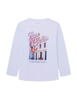 T-shirt Pepe Jeans Titi Blanc pour filles