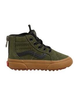 Chaussures Vans SK8-Hi Zip Vertes pour enfants