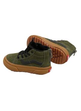 Chaussures Vans SK8-Hi Zip Vertes pour enfants