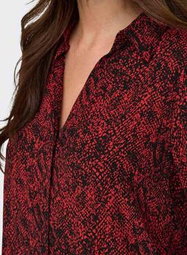 Chemise Only Shelly Imprimé animal Rouge pour femme