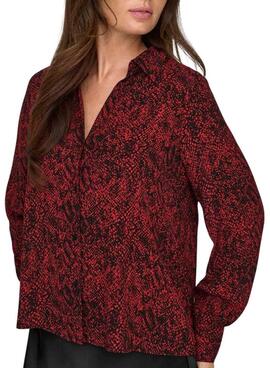 Chemise Only Shelly Imprimé animal Rouge pour femme