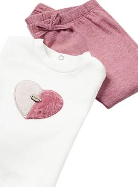 Ensemble Veste Mayoral Cœurs Rose pour bébé