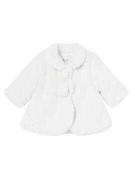 Manteau Mayoral en Fourrure Blanc pour bébé