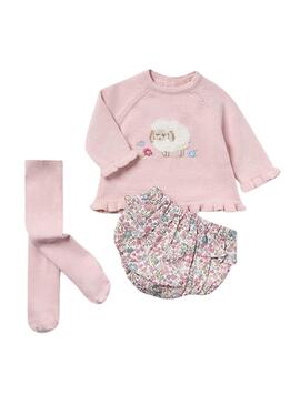 Ensemble Mayoral Pull Fleurs Rose pour bébé