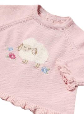 Ensemble Mayoral Pull Fleurs Rose pour bébé