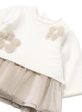 Robe Mayoral Combiné Tul Crème pour bébé