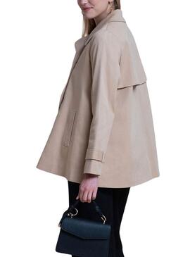 Trench Naf Naf 3/4 Beige pour femme