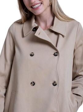 Trench Naf Naf 3/4 Beige pour femme