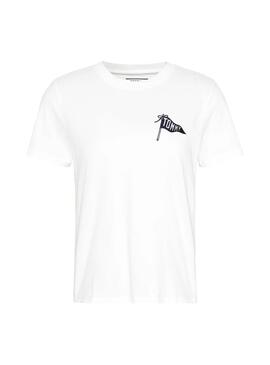 T-Shirt Tommy Jeans Chest Graphic Blanc Femme