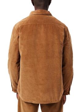 Chemise de Surchemise Lacoste Velours Camel pour homme