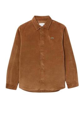 Chemise de Surchemise Lacoste Velours Camel pour homme