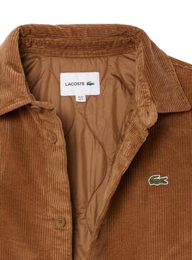 Chemise de Surchemise Lacoste Velours Camel pour homme