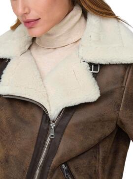 Veste Only Olympia Marron et Beige pour femme