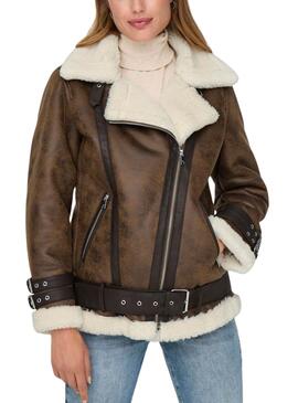 Veste Only Olympia Marron et Beige pour femme