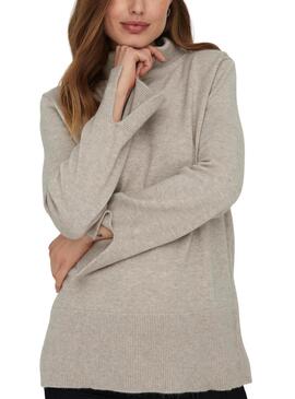 Pull Only Fia Beige pour femme