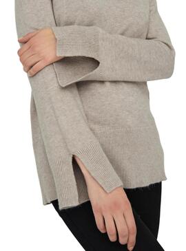 Pull Only Fia Beige pour femme