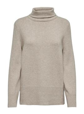 Pull Only Fia Beige pour femme