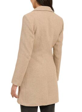 Manteau Naf Naf avec Ceinture Beige pour Femme