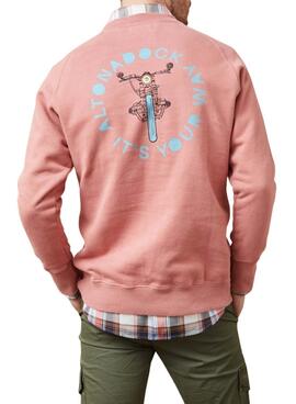 Sweatshirt Altonadock Moto Rose pour Homme