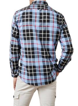 Chemise Altonadock à Carreaux Bleue pour Homme