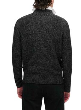 Pull Superdry Raglan Épais Noir pour homme