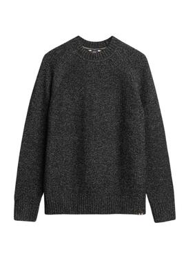 Pull Superdry Raglan Épais Noir pour homme