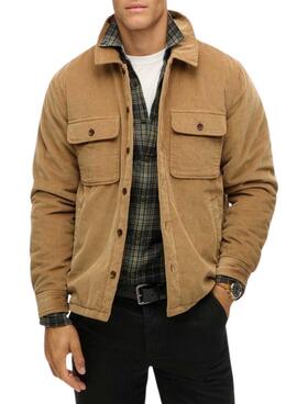 Surchemise Superdry Surplus en Velours Matelassée Camel pour homme